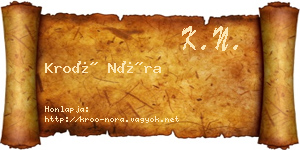 Kroó Nóra névjegykártya