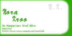 nora kroo business card